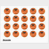 Gothic Orange, Black Winged Heart Wedding Sticker (Sheet)
