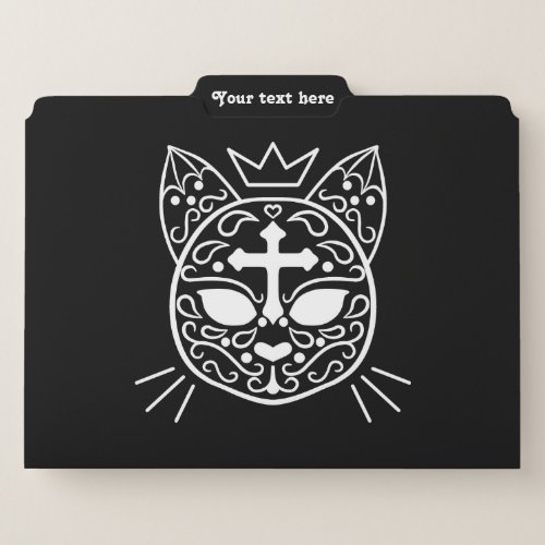 Gothic organizer sugar skull kitty cat nu goth file folder
