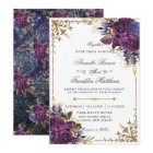 Gothic Ornate Dark Purple Floral Gold Wedding