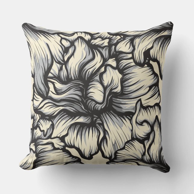Gothic Ornate Pattern Throw Pillow (Front)