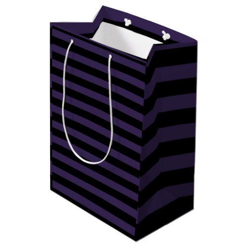 Gothic Outcast  blue and black stripe  Medium Gift Bag