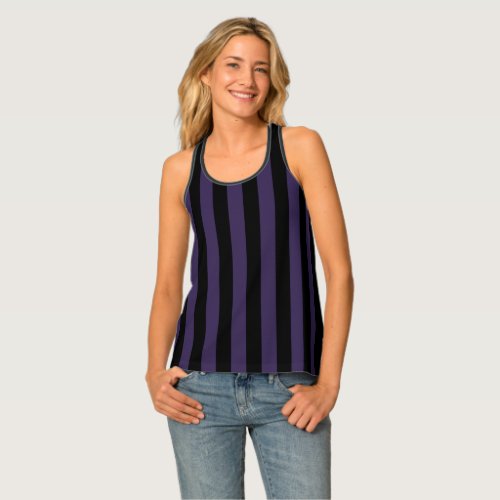 Gothic Outcast  blue and black stripes Tank Top