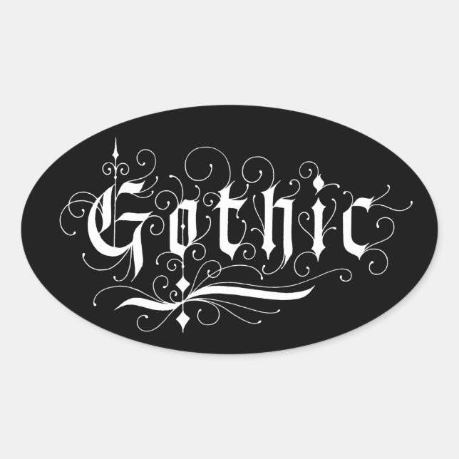 Gothic Oval Sticker (Front)