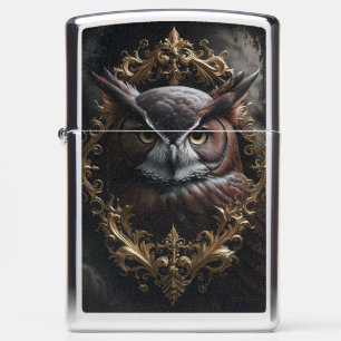 Gothic Owl Baroque Art Zippo Lighter
