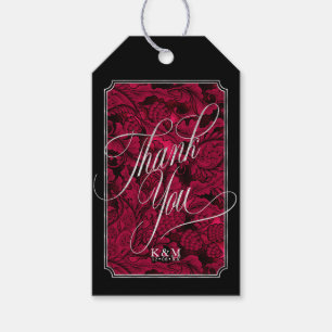 Gothic Paisley Frame Thank You Burgundy ID866 Gift Tags