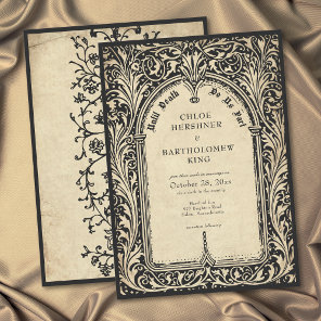 Gothic Parchment Medieval Until Death Wedding Invitation
