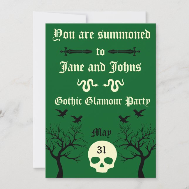 Gothic Party Printable  Invitation (Front)