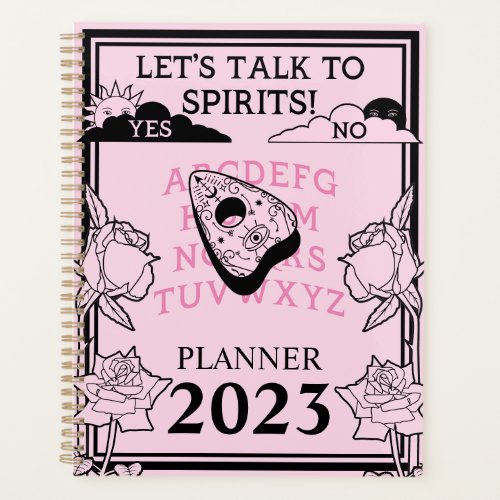 Gothic Pastel Pink Black Floral Year Planner