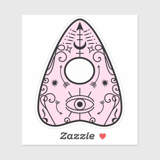 Gothic Pastel Pink Black Spirit Board Planchette Sticker (Sheet)