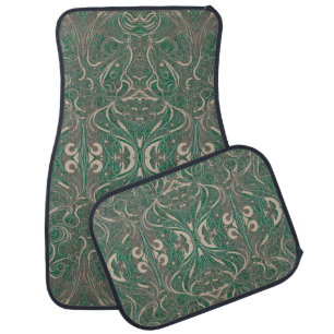 Gothic Pattern Green Set of Car Mats