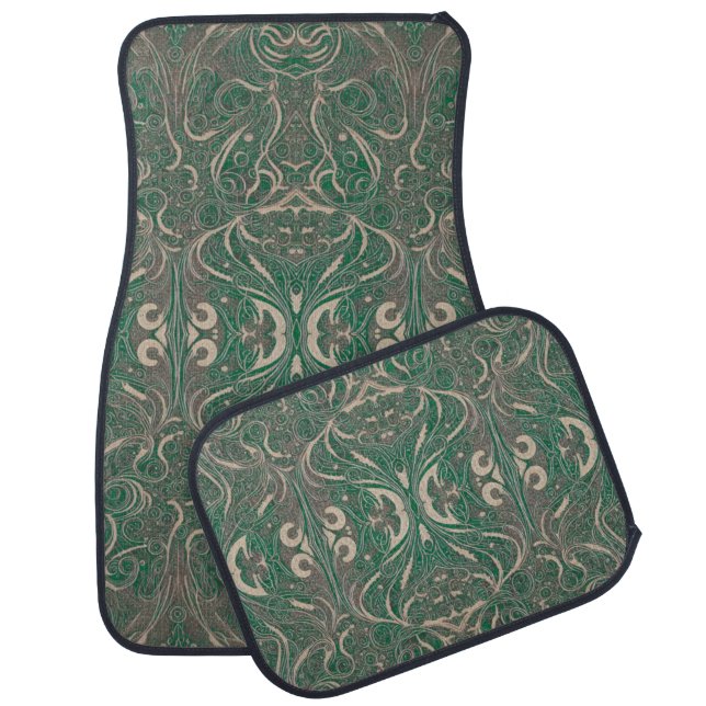 Gothic Pattern Green Set of Car Mats (Set)