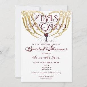 Gothic Pearls & Prosecco 'Till Death Bridal Shower Invitation