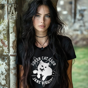 Gothic Pentagram Kitten Coven Club T-Shirt