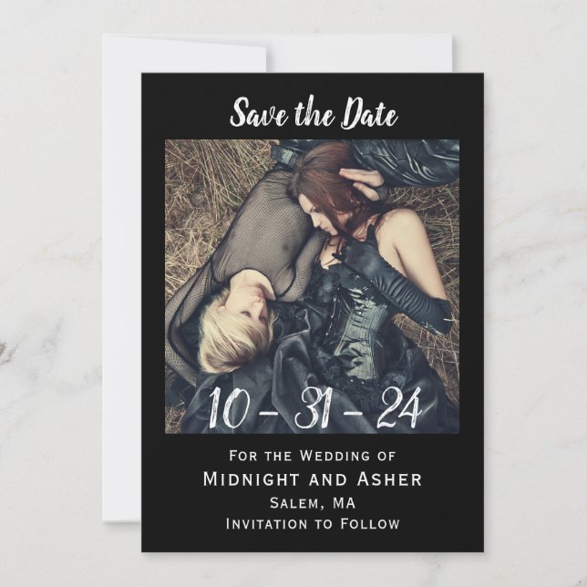 Gothic Photo Save the Date (Front)