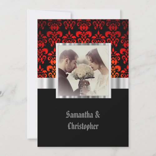 Gothic photo template wedding invitation
