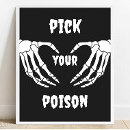 Gothic Pick your Poison Halloween Baby Shower Sign