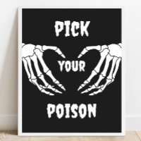 Gothic Pick your Poison Halloween Baby Shower Sign