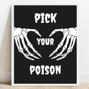 Gothic Pick your Poison Halloween Baby Shower Sign