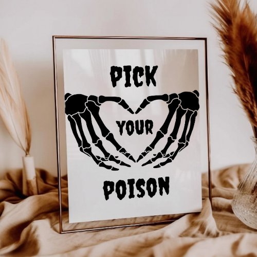 Gothic Pick your Poison Halloween Baby Shower Sign