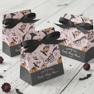 Gothic Pink Baby Carriage Baby Shower Thank You Favor Boxes