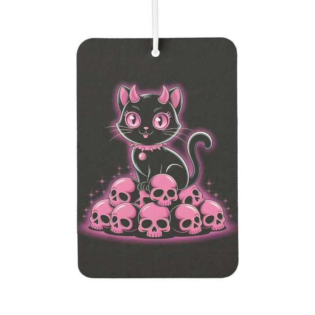 Gothic Pink Devil Cat Air Freshener (Front)