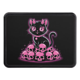 Gothic Pink Devil Cat Hitch Cover