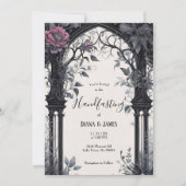 Gothic Pink Floral Garden Gate Pagan Handfasting Invitation | Zazzle