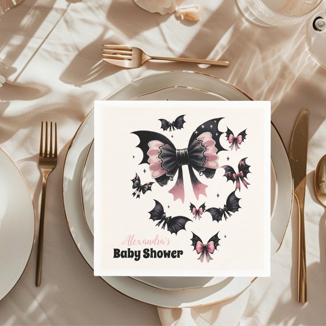 Gothic Pink Halloween Baby Shower Napkins (Creator Uploaded)