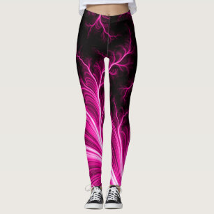 Women's Hot Pink Bolts Leggings