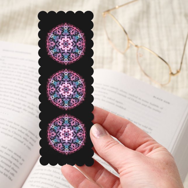 Gothic Pink, Purple and Blue Abstract Tile Bookmarks (Hand)