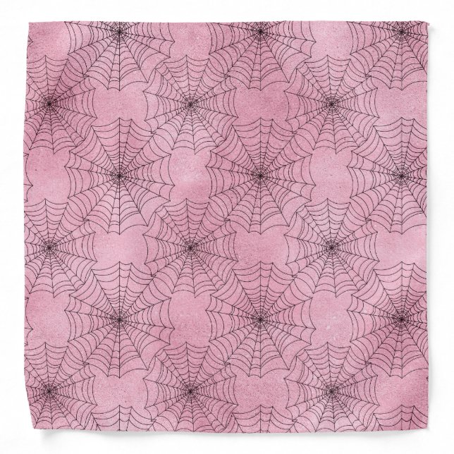 Gothic Pink Spider Web Pattern Bandana (Front)