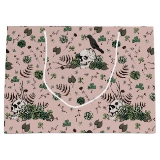 Gothic Pink St Patricks Day Floral Skulls Irish 