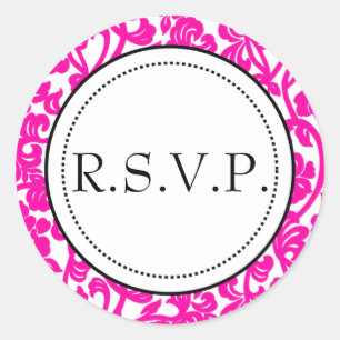 Gothic Pink & White Flourish Envelope Seals