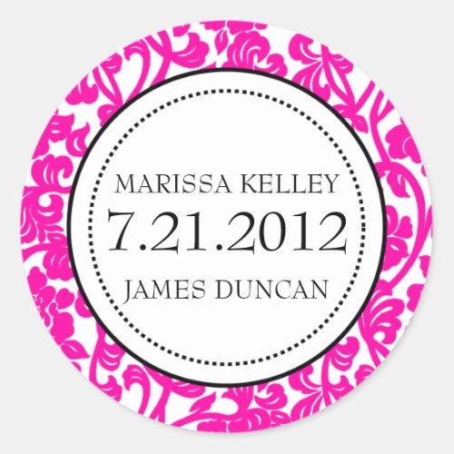 Gothic Pink  White Flourish Envelope Seals