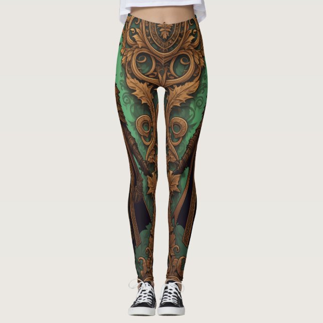 Gothic Plague Doctor SCP-049 Halloween Steampunk Leggings (Front)