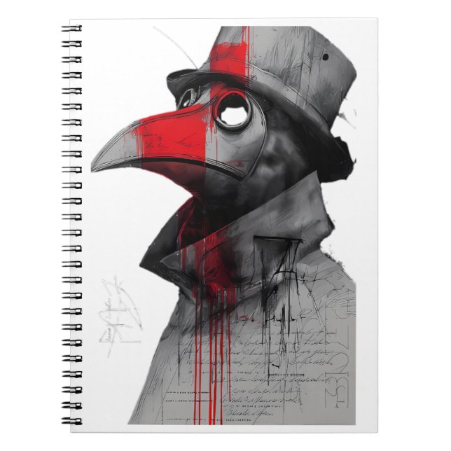 Gothic Plague Doctor Trash Polka Notebook (Front)