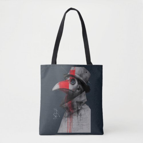 Gothic Plague Doctor Trash Polka Tote Bag