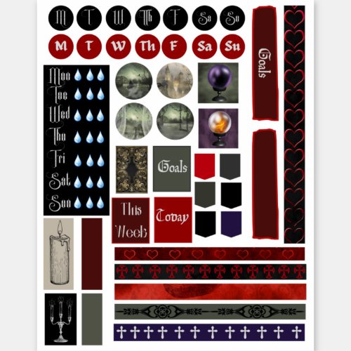 Gothic Planner Stickers