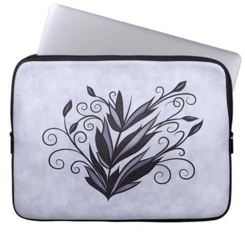 Gothic plant floral swirl flourish nature lover laptop sleeve