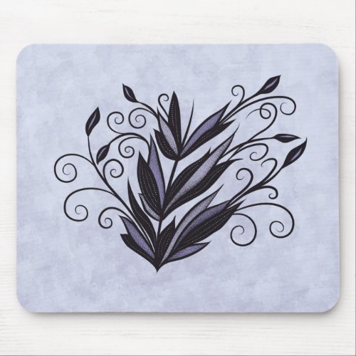 Gothic plant floral swirl flourish nature lover mouse pad