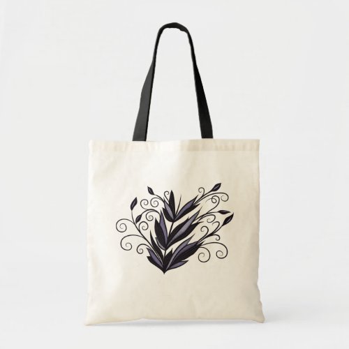 Gothic plant floral swirl flourish nature lover tote bag