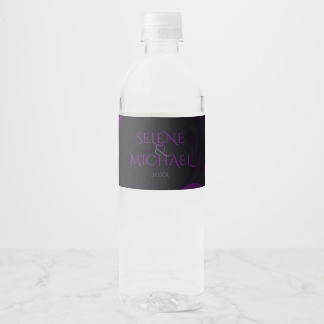 Gothic Plum, Ornate Water Bottle Label (Front)