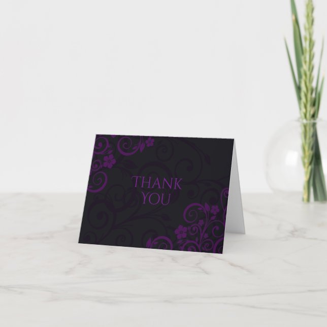 Gothic Plum Purple Thank You Cards (Front)