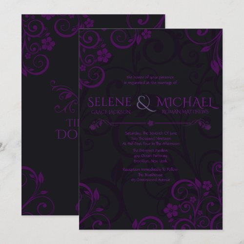 Gothic Plum Wedding Invitations