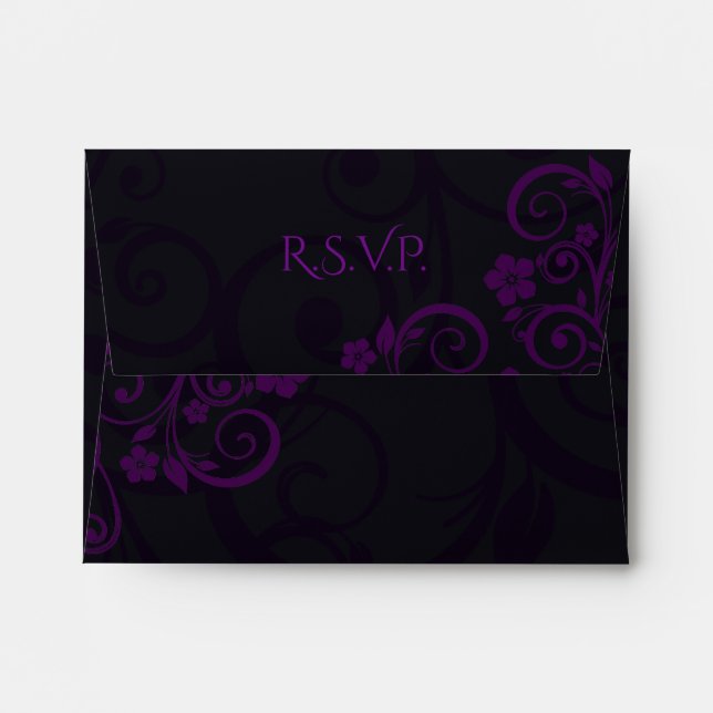 Gothic Plum Wedding Response Envelope (Back (Top Flap))