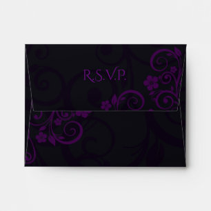 Gothic Plum Wedding Response Envelope
