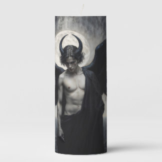 Gothic Portrait of Lord Lucifer Pillar Candle