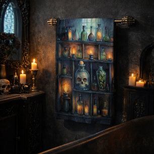 Gothic Potion Bottles – Dark Apothecary Bath Towel Set