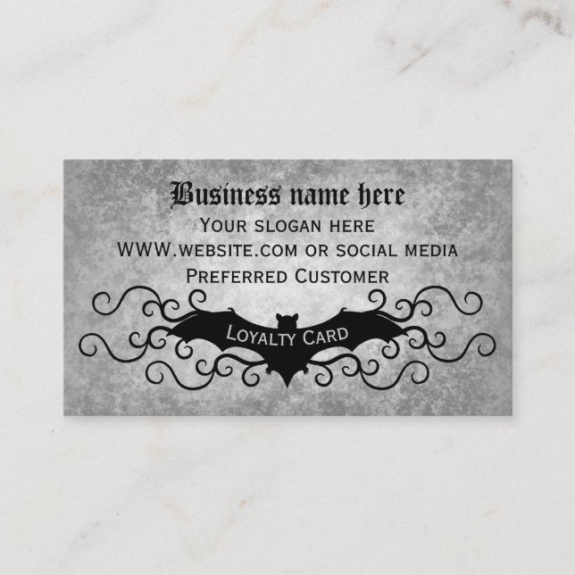 Gothic preferred customer punch business card (Front)