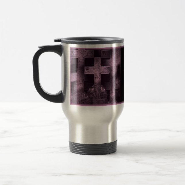 Gothic pretty purple tombstone customizable mug (Left)